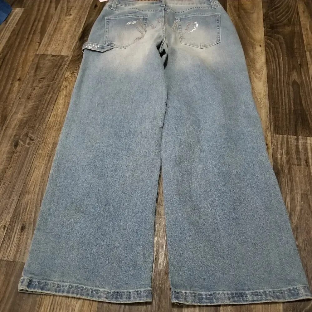 Juicy Couture Jeans 11/30‎ Stretch Y2K Bedazzled Juicy Wide Leg NEW